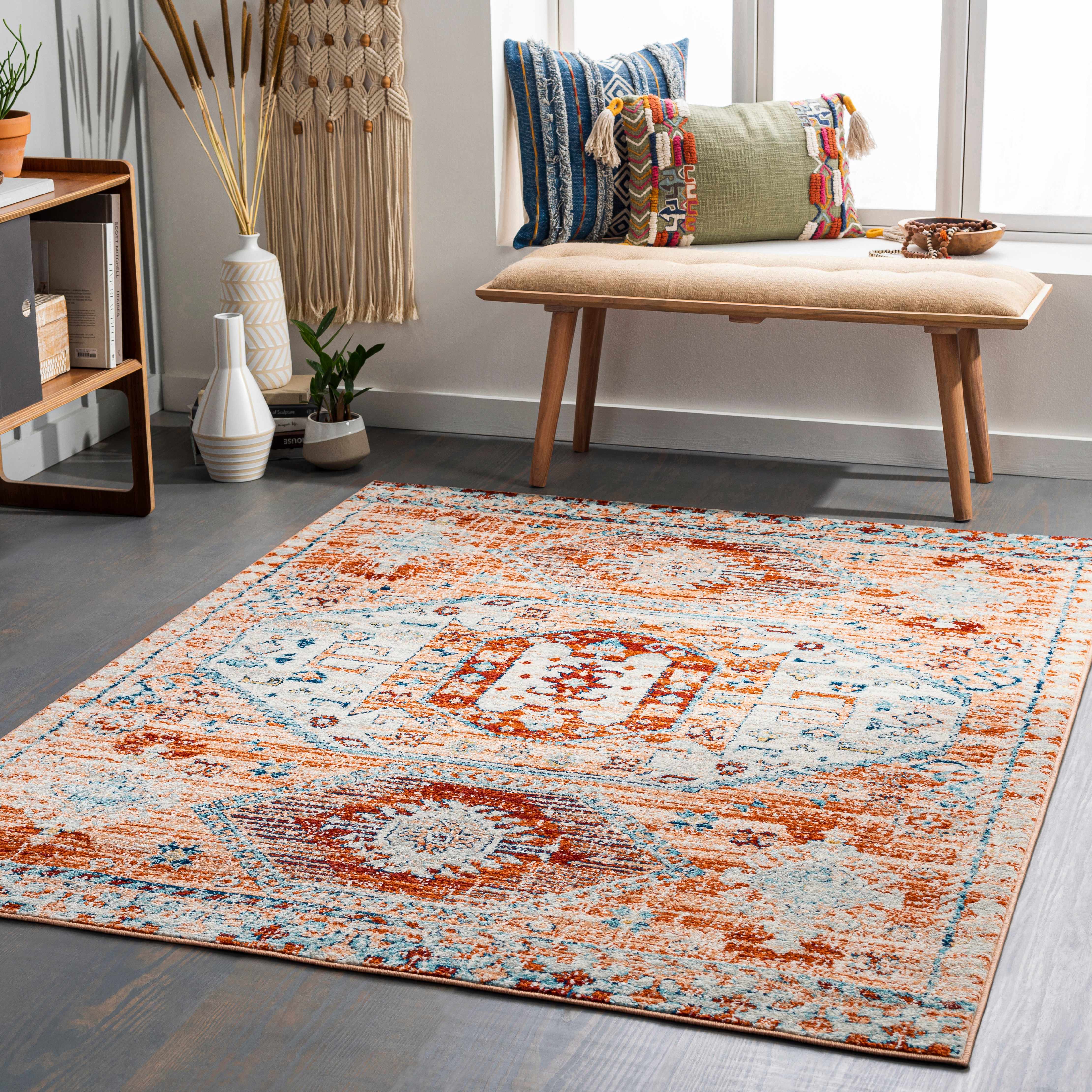 Tullow 6'7in x 9' Updated Traditional Farmhouse Area Rug - Hauteloom