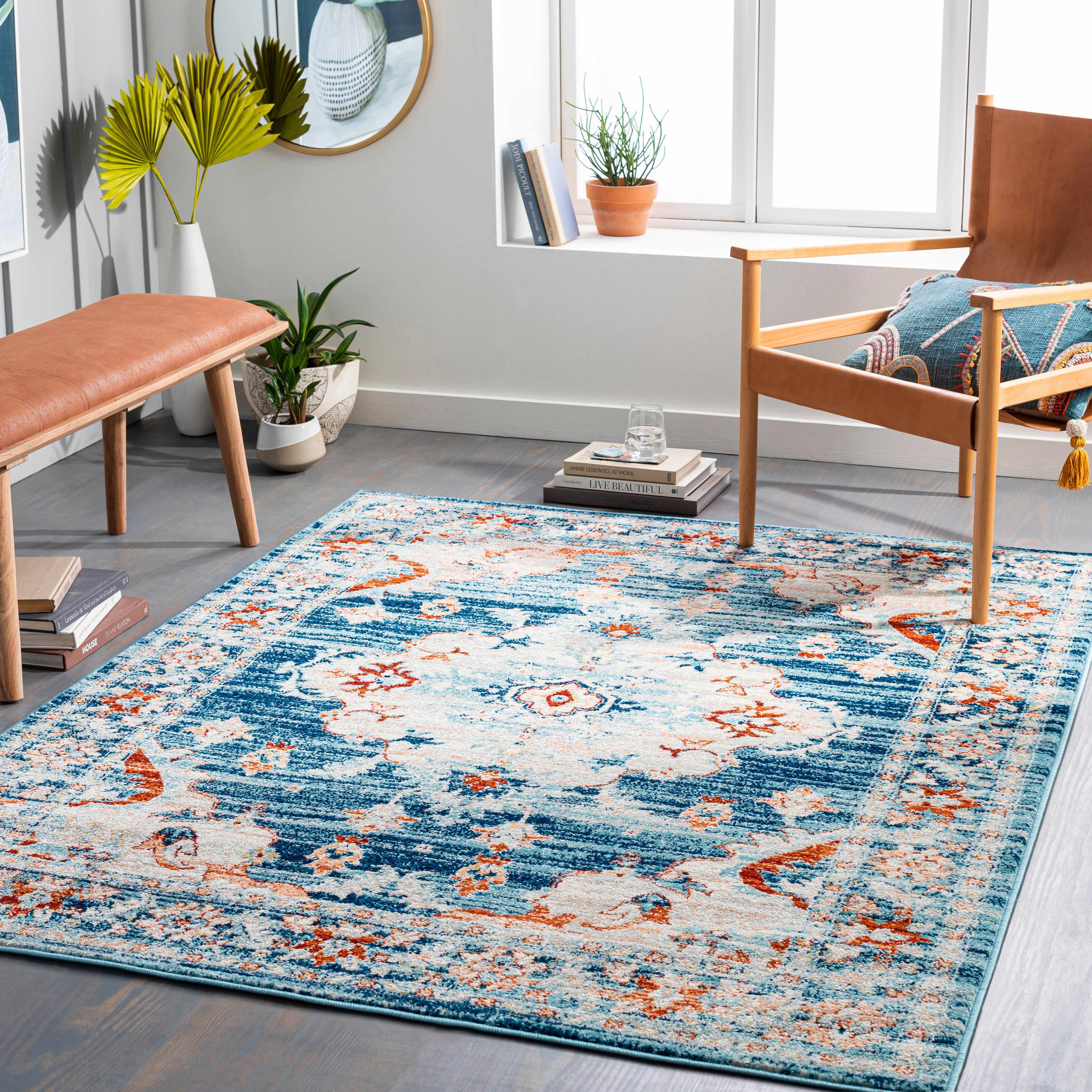 Bensonhurst 6'7in x 9' Updated Traditional Farmhouse Area Rug - Hauteloom