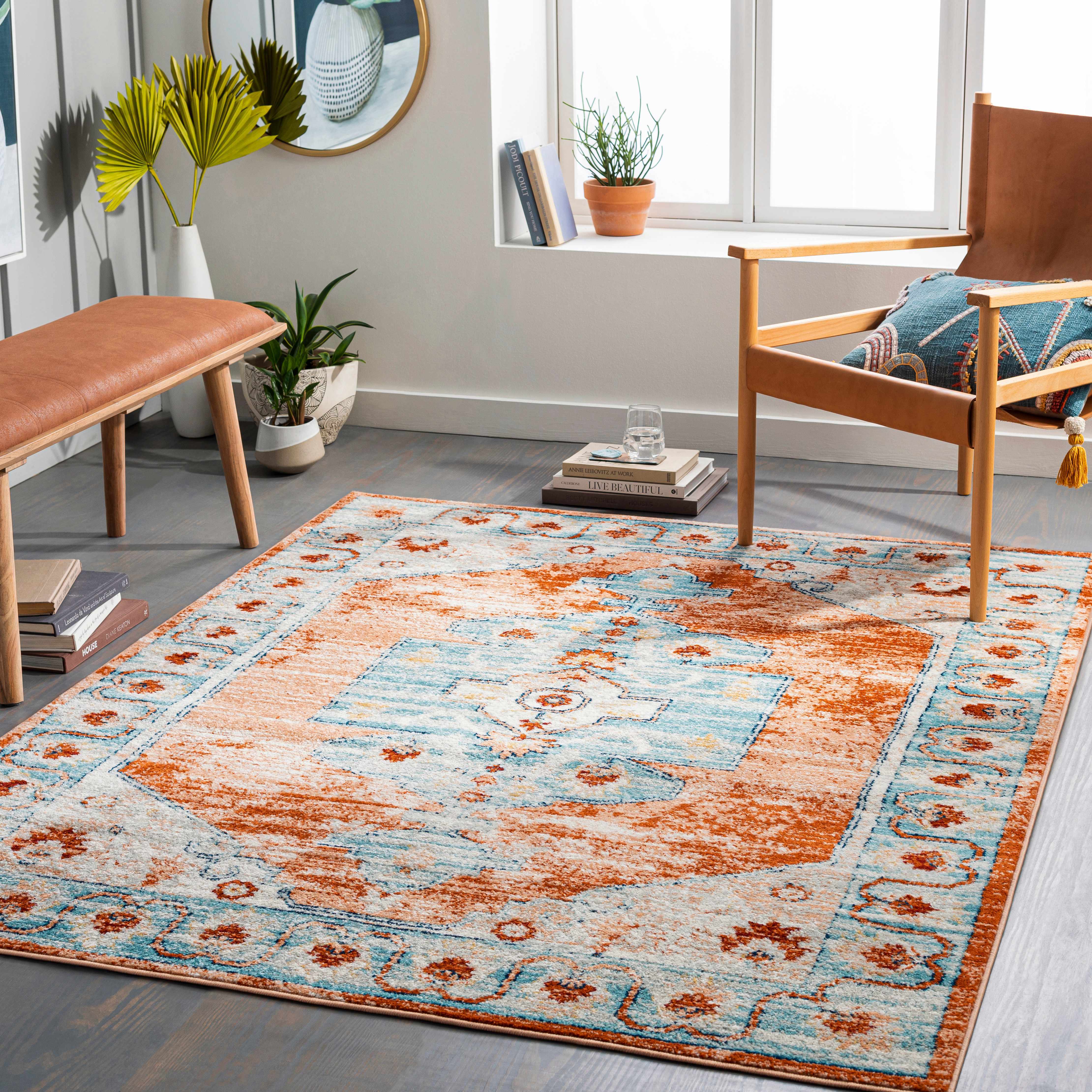 Tagusao 6'7in x 9' Updated Traditional Farmhouse Area Rug - Hauteloom