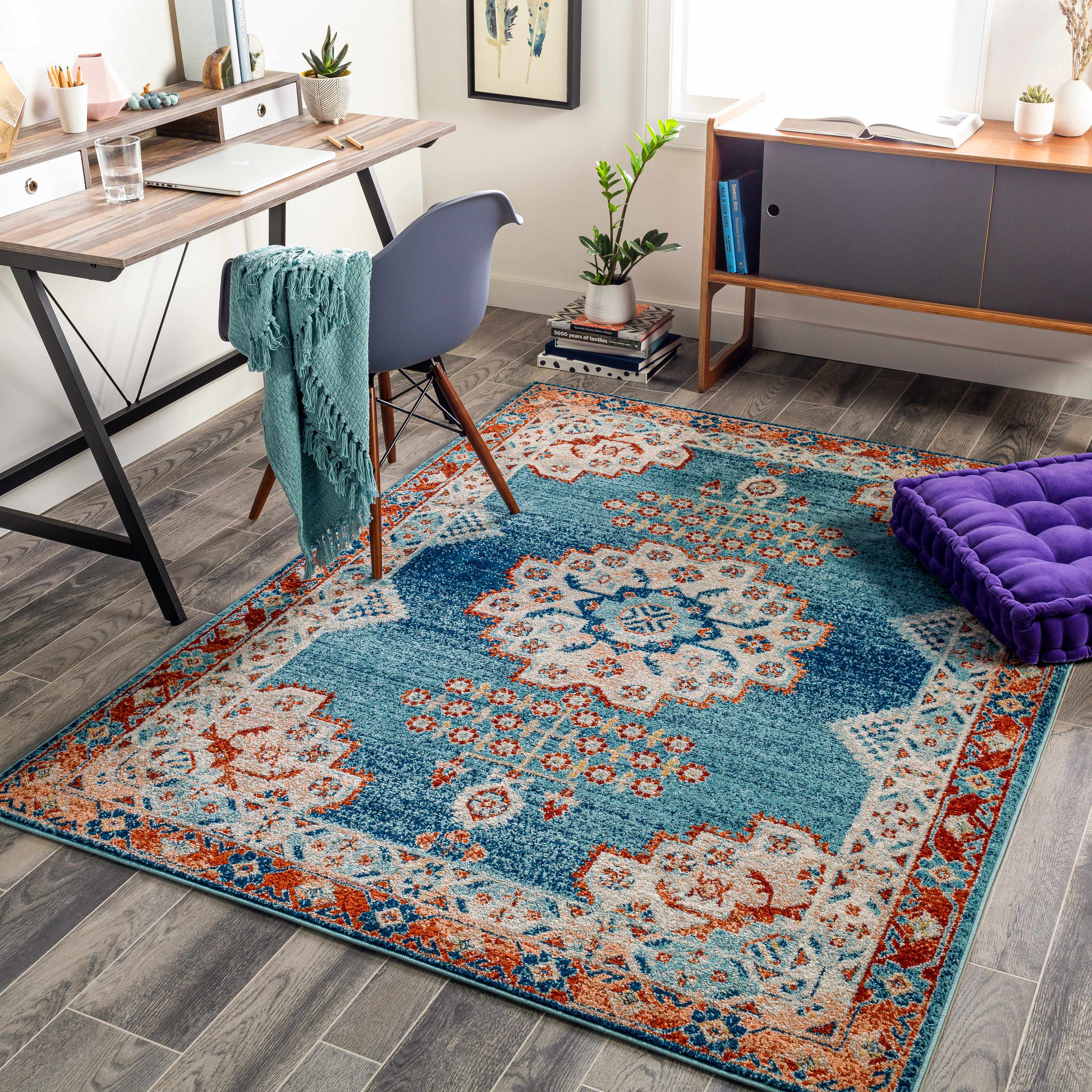 Sigay 6'7in x 9' Updated Traditional Farmhouse Area Rug - Hauteloom