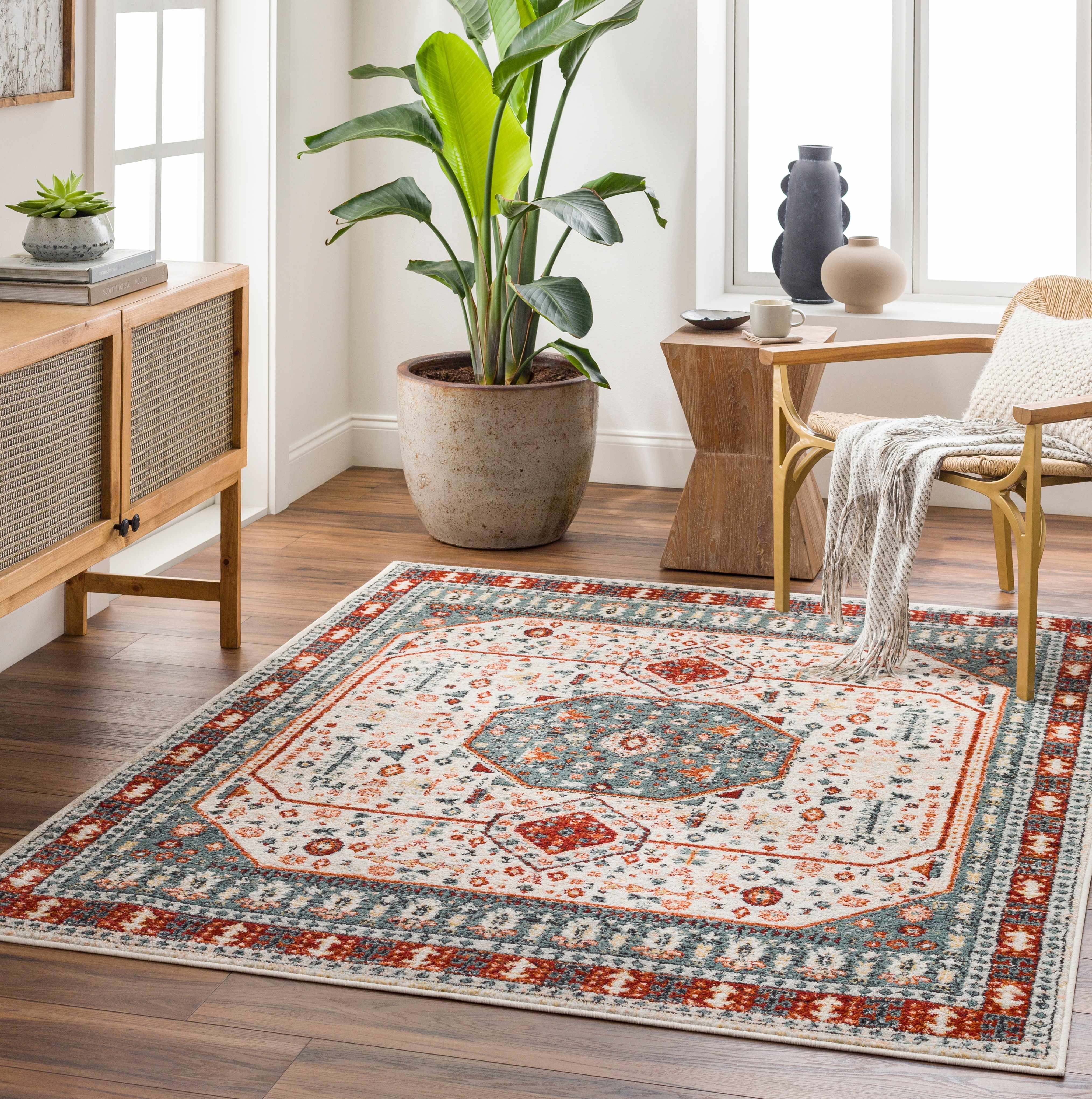 Catahoula 6'7in x 9' Updated Traditional Farmhouse Area Rug - Hauteloom