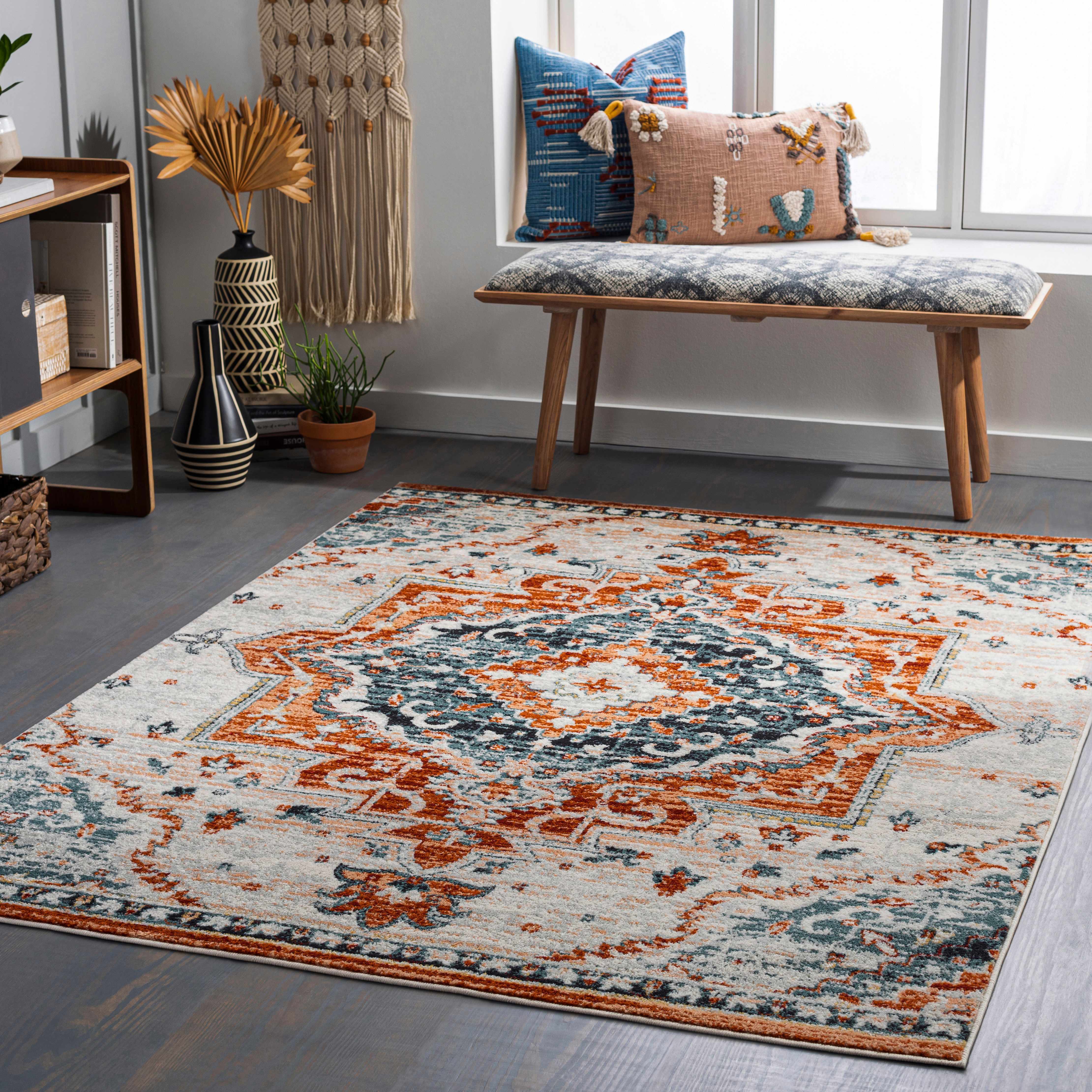 Mangatarem 6'7in x 9' Updated Traditional Farmhouse Area Rug - Hauteloom