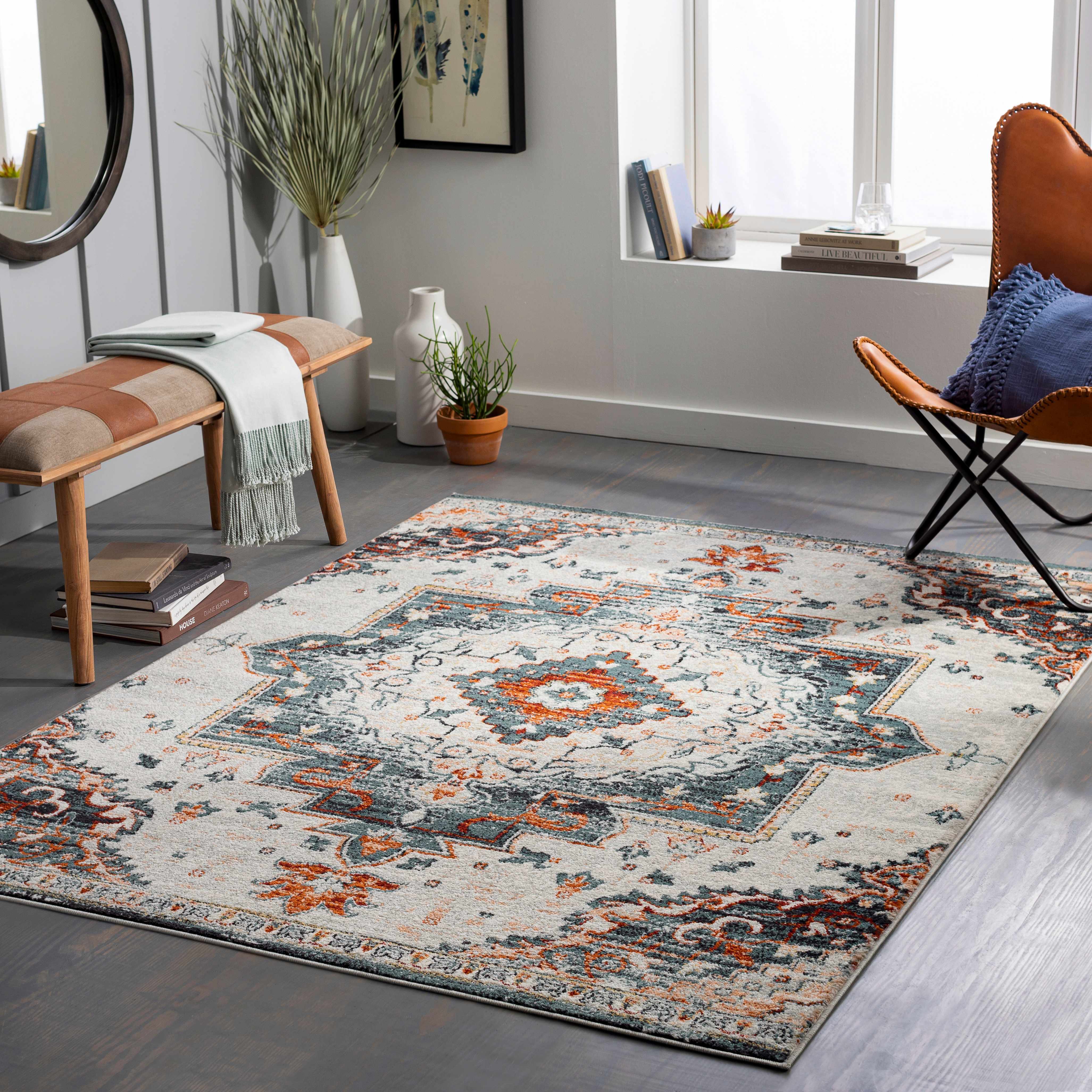 Pilig 6'7in x 9' Updated Traditional Farmhouse Area Rug - Hauteloom