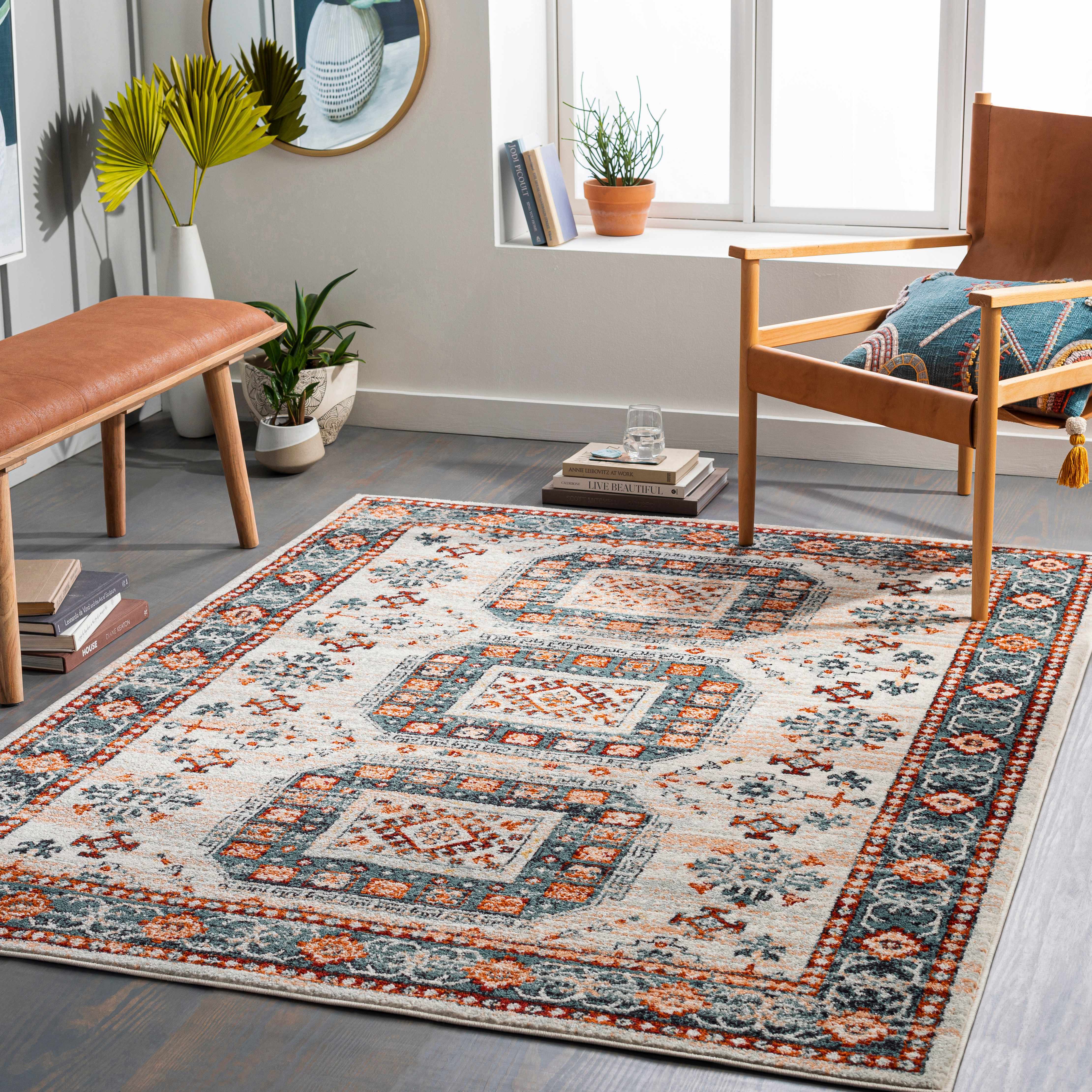 Grahamstown 6'7in x 9' Updated Traditional Farmhouse Area Rug - Hauteloom