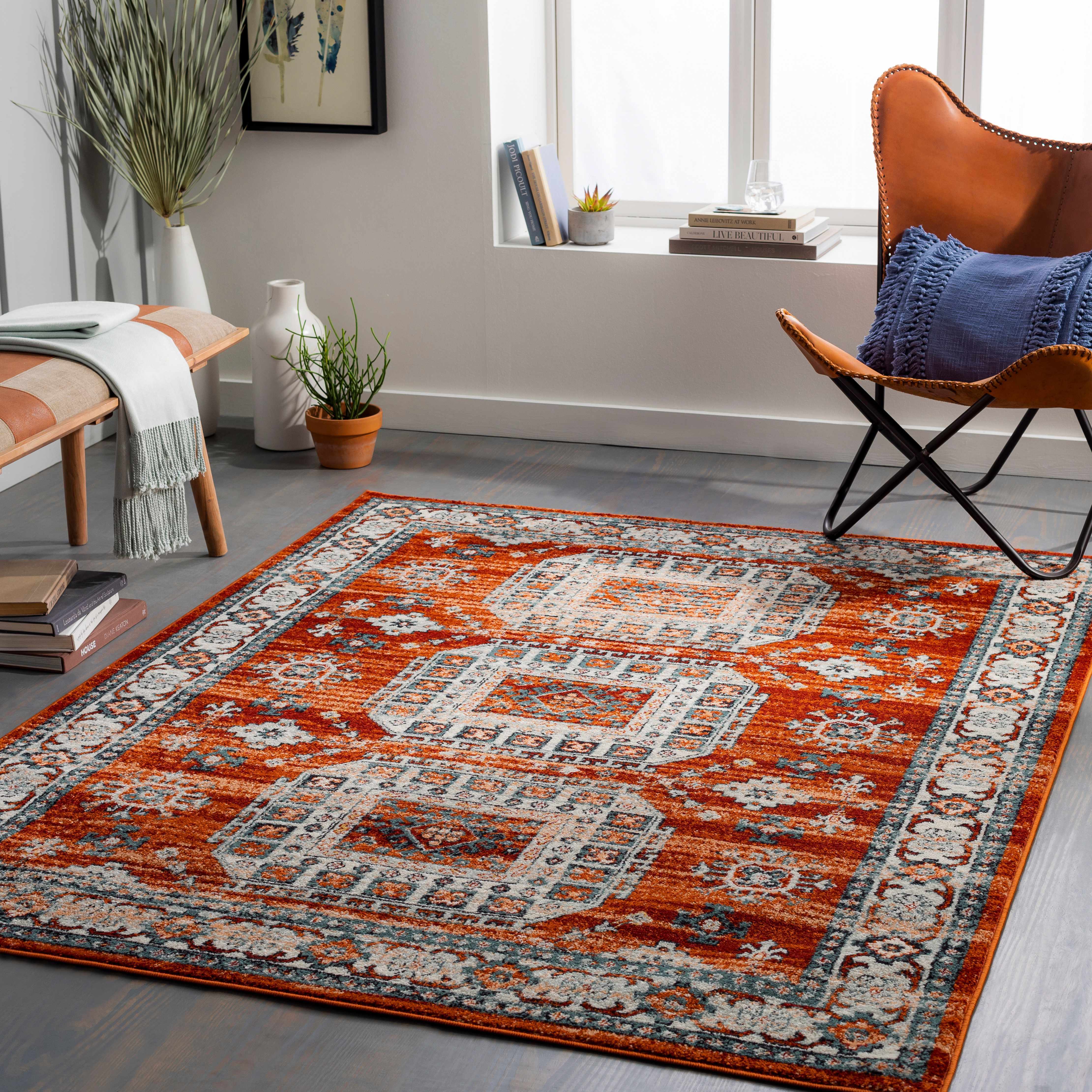 Eflani 5'3in x 7' Updated Traditional Farmhouse Area Rug - Hauteloom