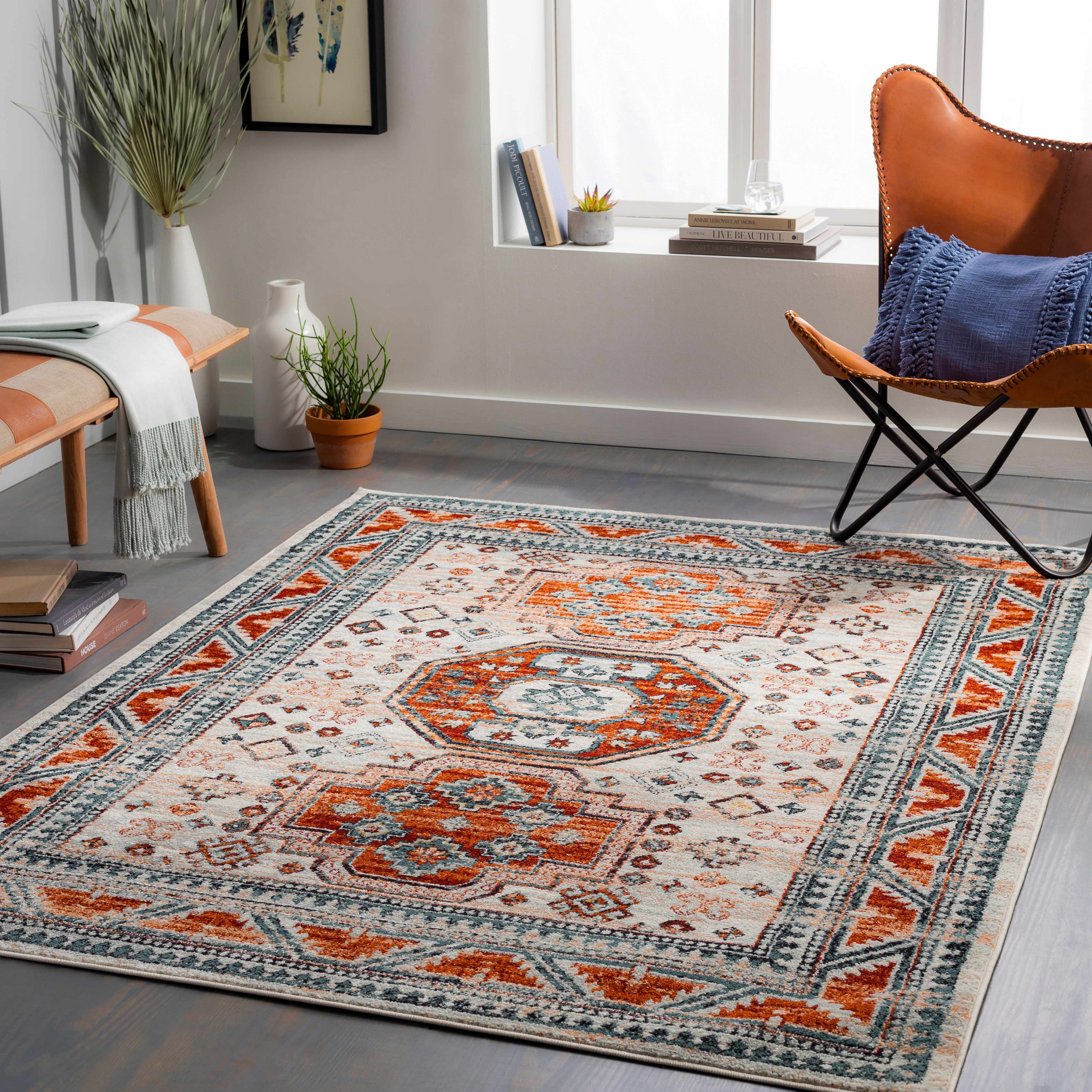 Quirino 5'3in x 7' Updated Traditional Farmhouse Area Rug - Hauteloom