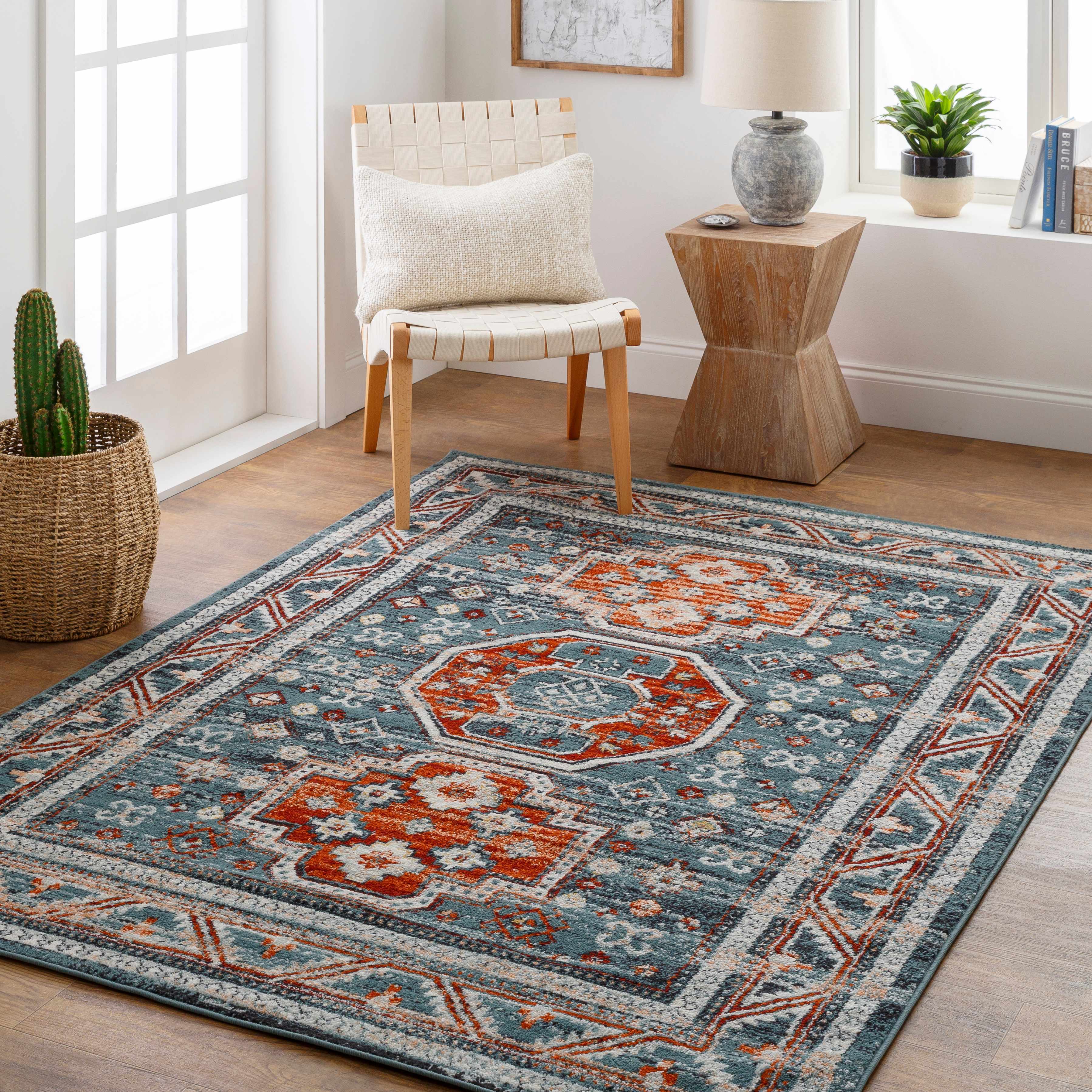 Rishton 6'7in x 9' Updated Traditional Farmhouse Area Rug - Hauteloom