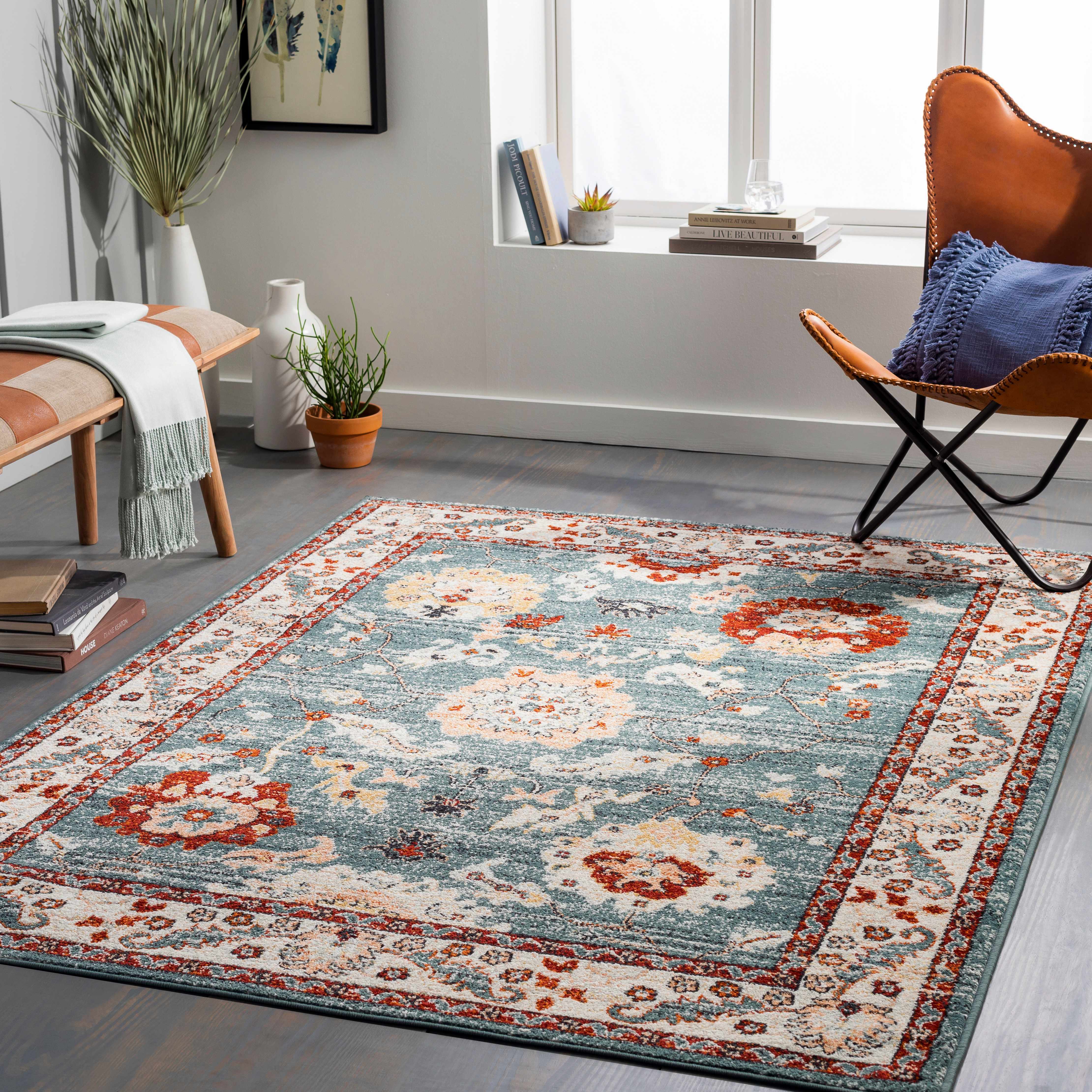 Ubay 6'7in x 9' Updated Traditional Farmhouse Area Rug - Hauteloom