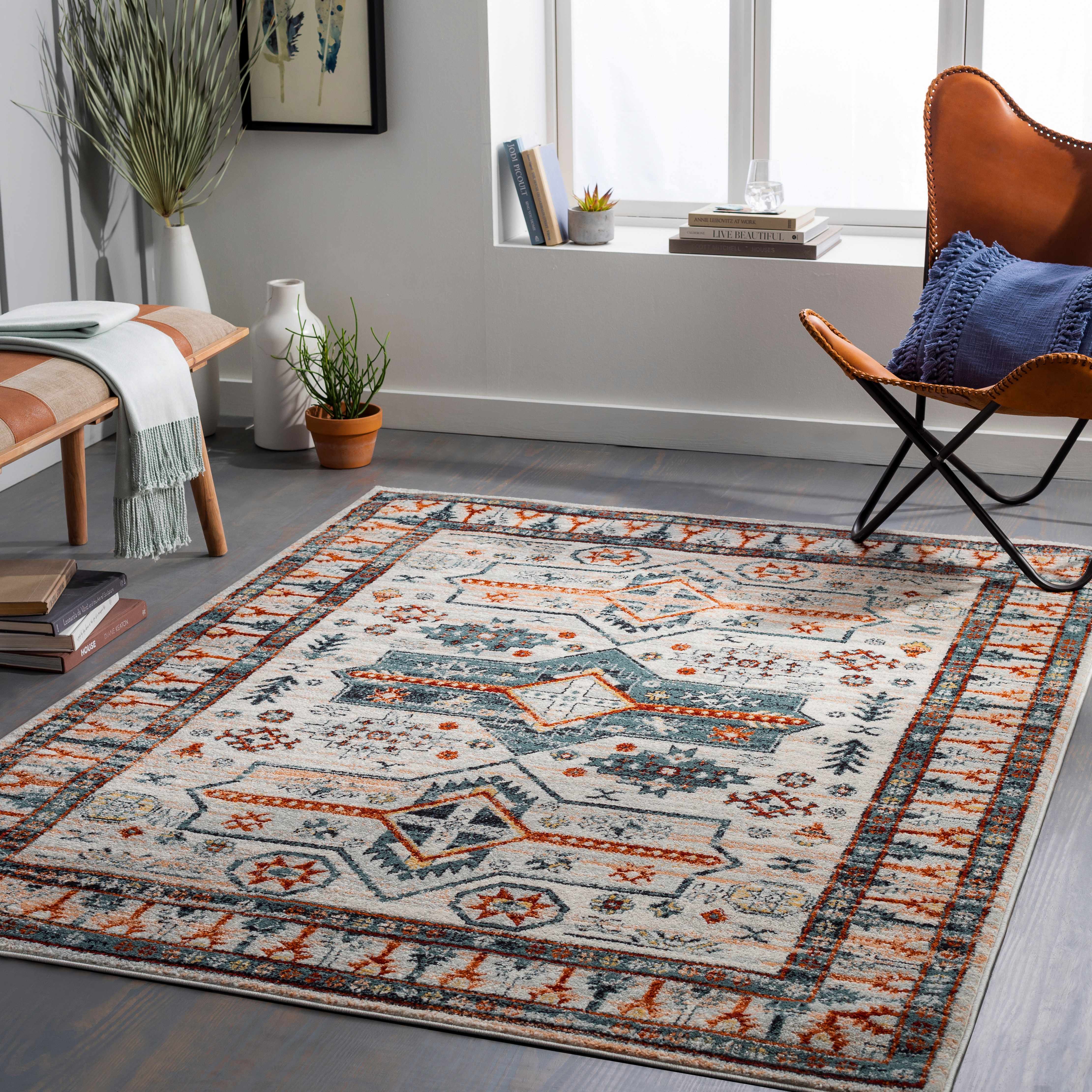 Talty 6'7in x 9' Updated Traditional Farmhouse Area Rug - Hauteloom