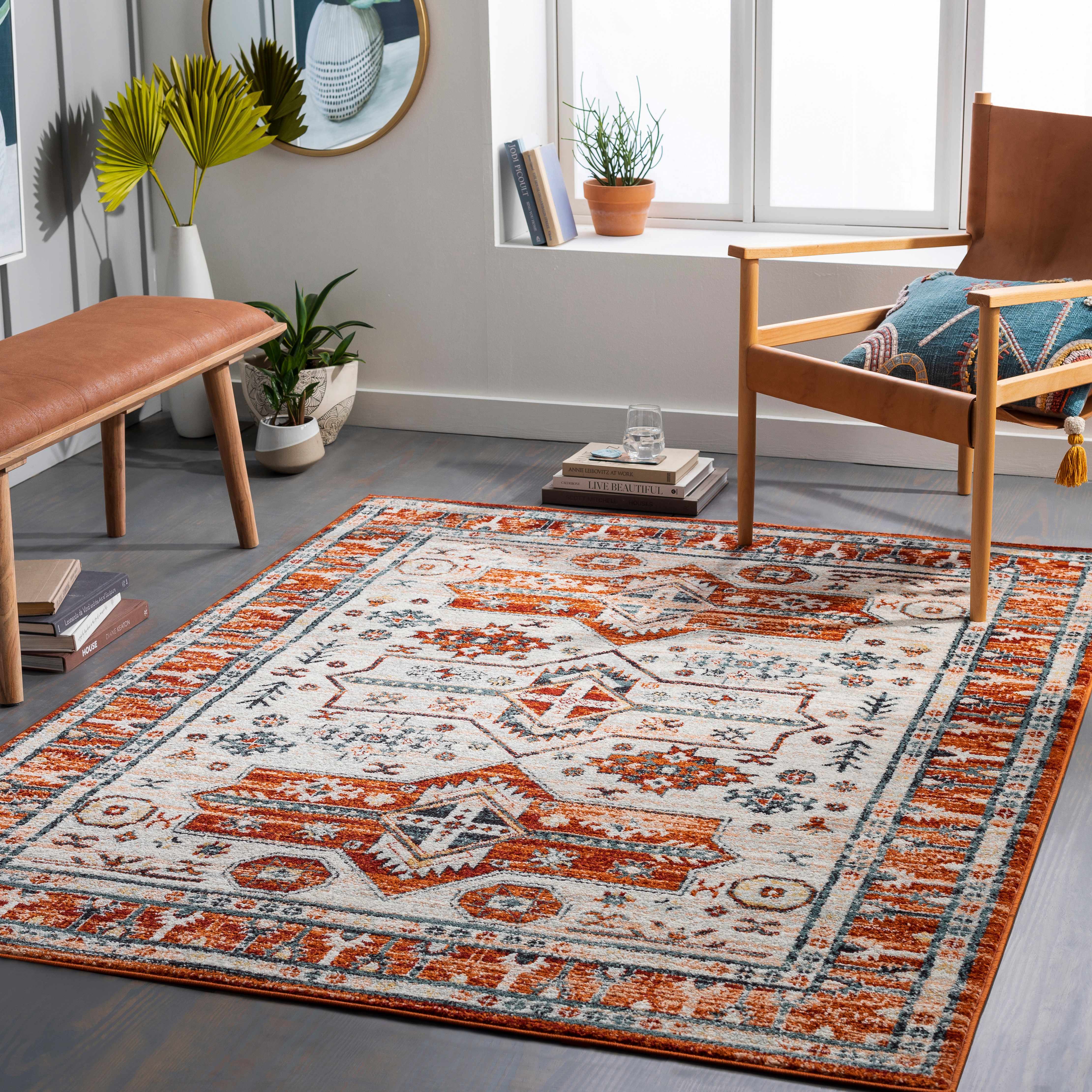 Maloma 5'3in x 7' Updated Traditional Farmhouse Area Rug - Hauteloom