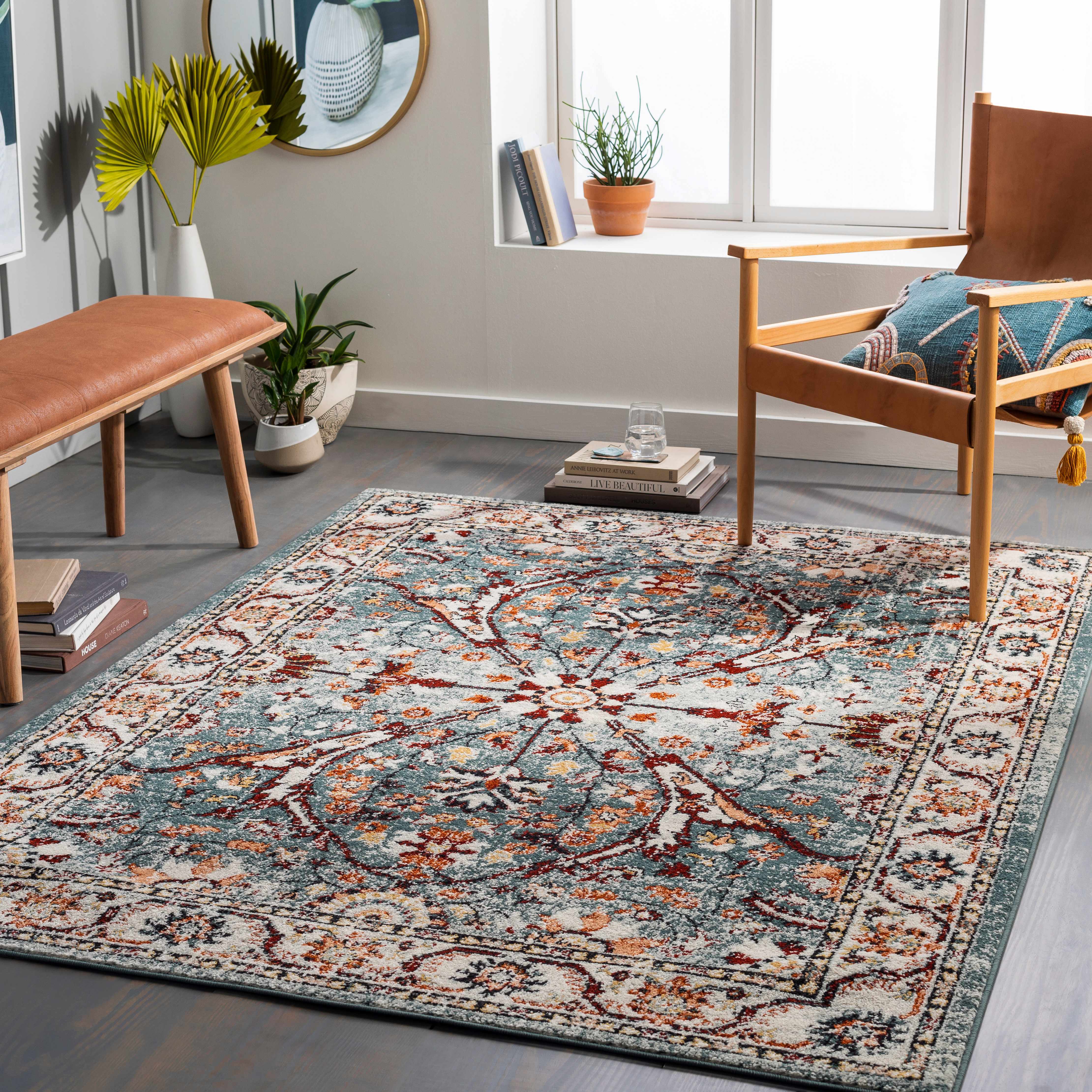 Kungtad 6'7in x 9' Updated Traditional Farmhouse Area Rug - Hauteloom