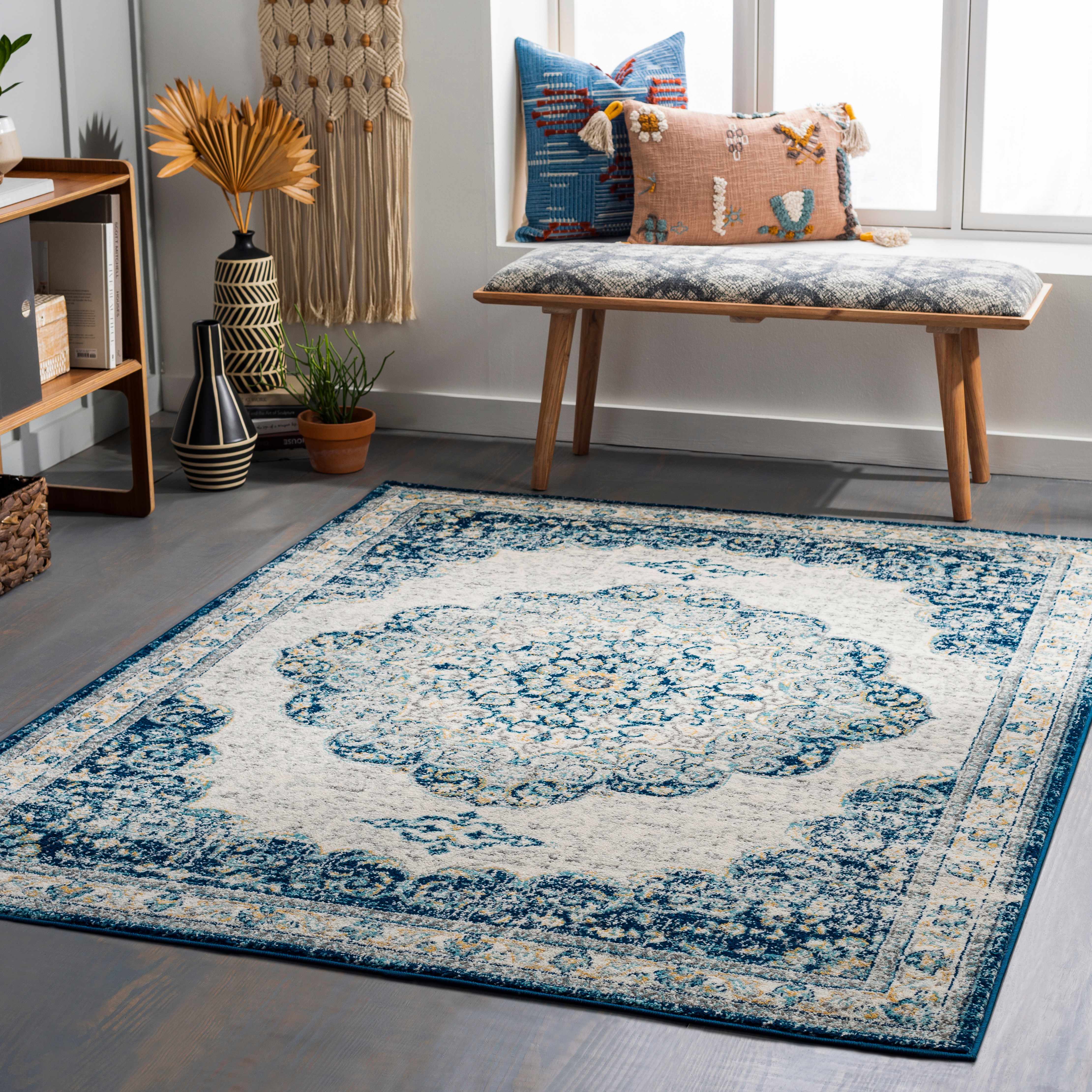 Asturga 6'7in x 9' Updated Traditional Farmhouse Area Rug - Hauteloom