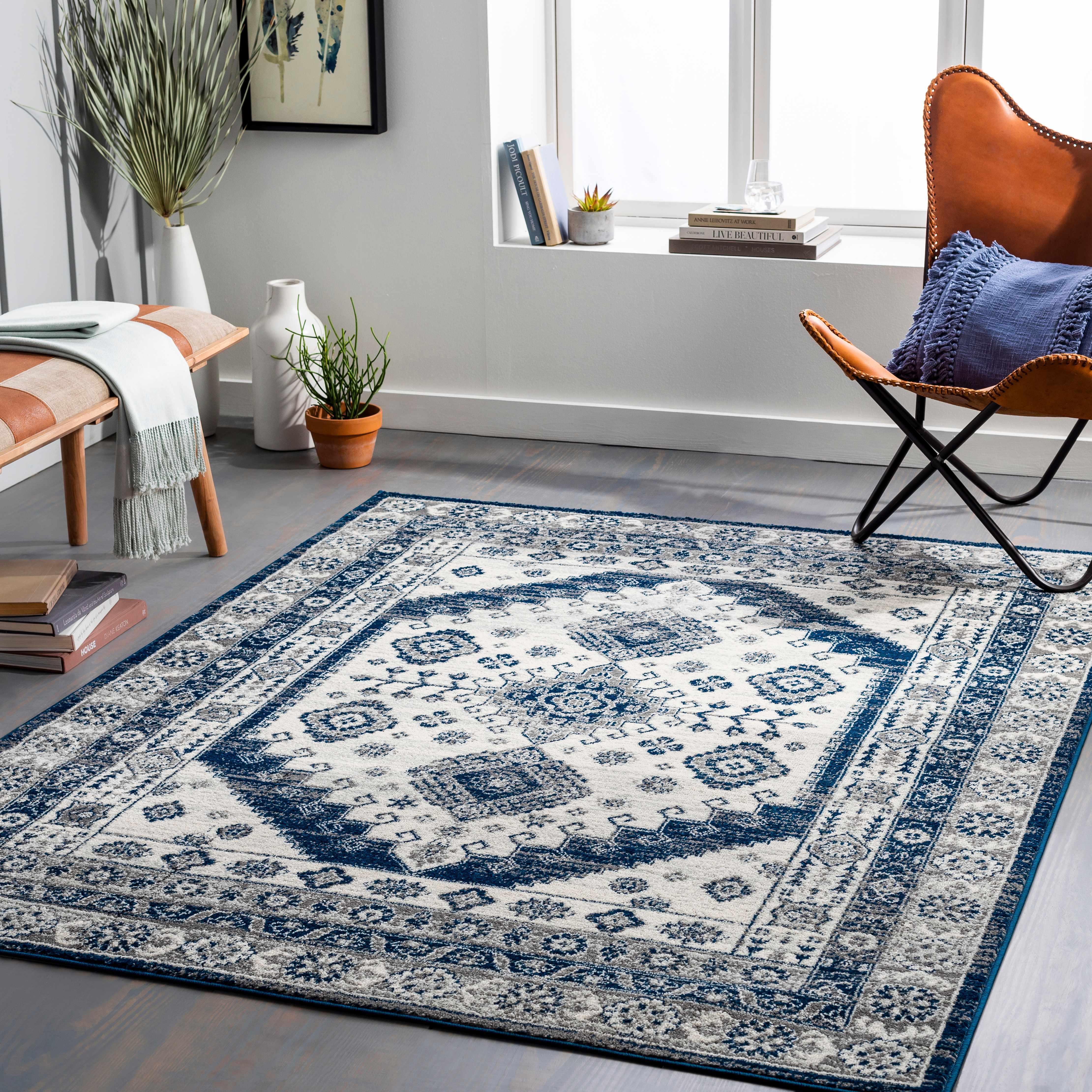 Pandakan 6'7in x 9' Updated Traditional Farmhouse Area Rug - Hauteloom