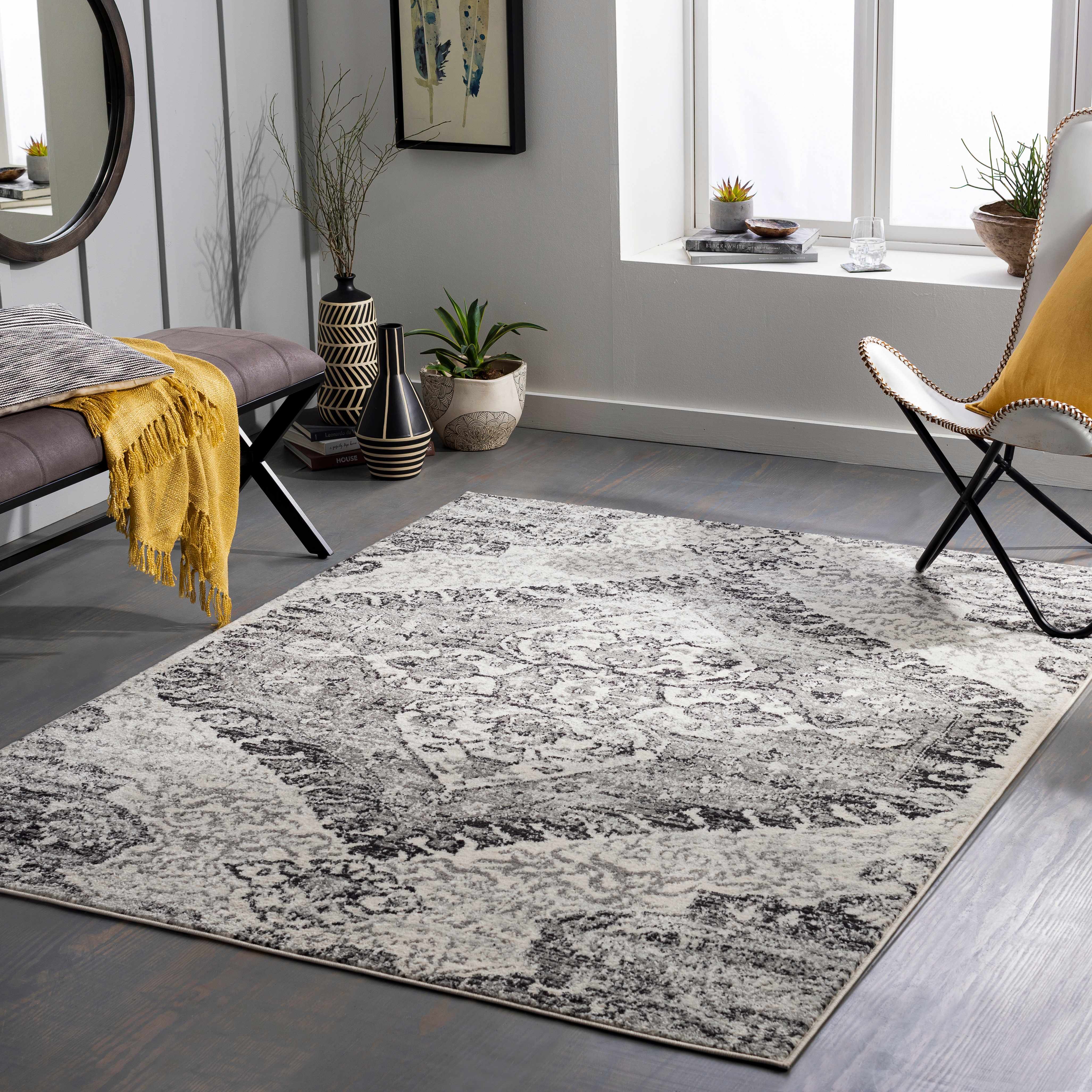 Boronda 6'7in x 9' Updated Traditional Farmhouse Area Rug - Hauteloom