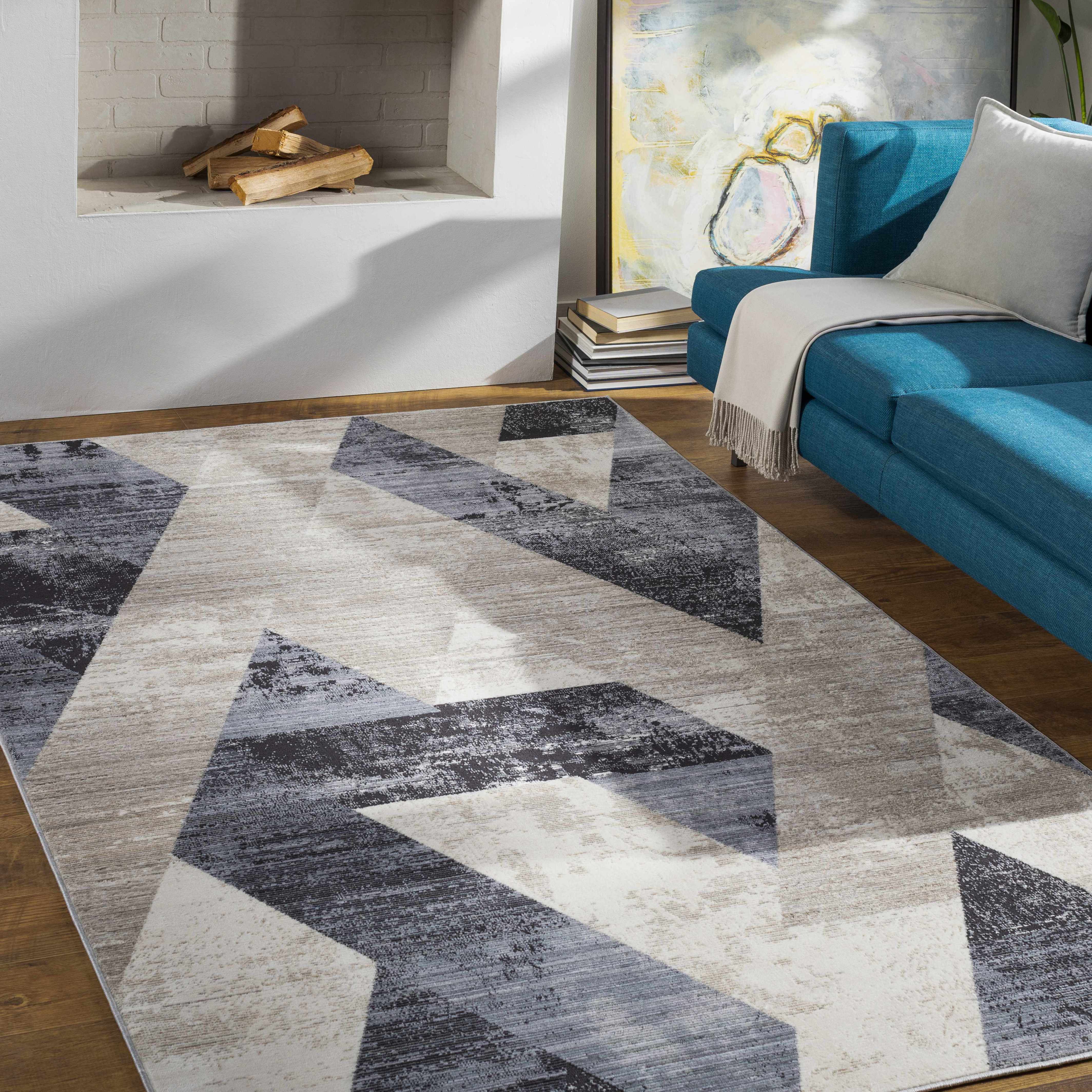 Menzies 3' x 4'11in Modern Area Rug - Hauteloom