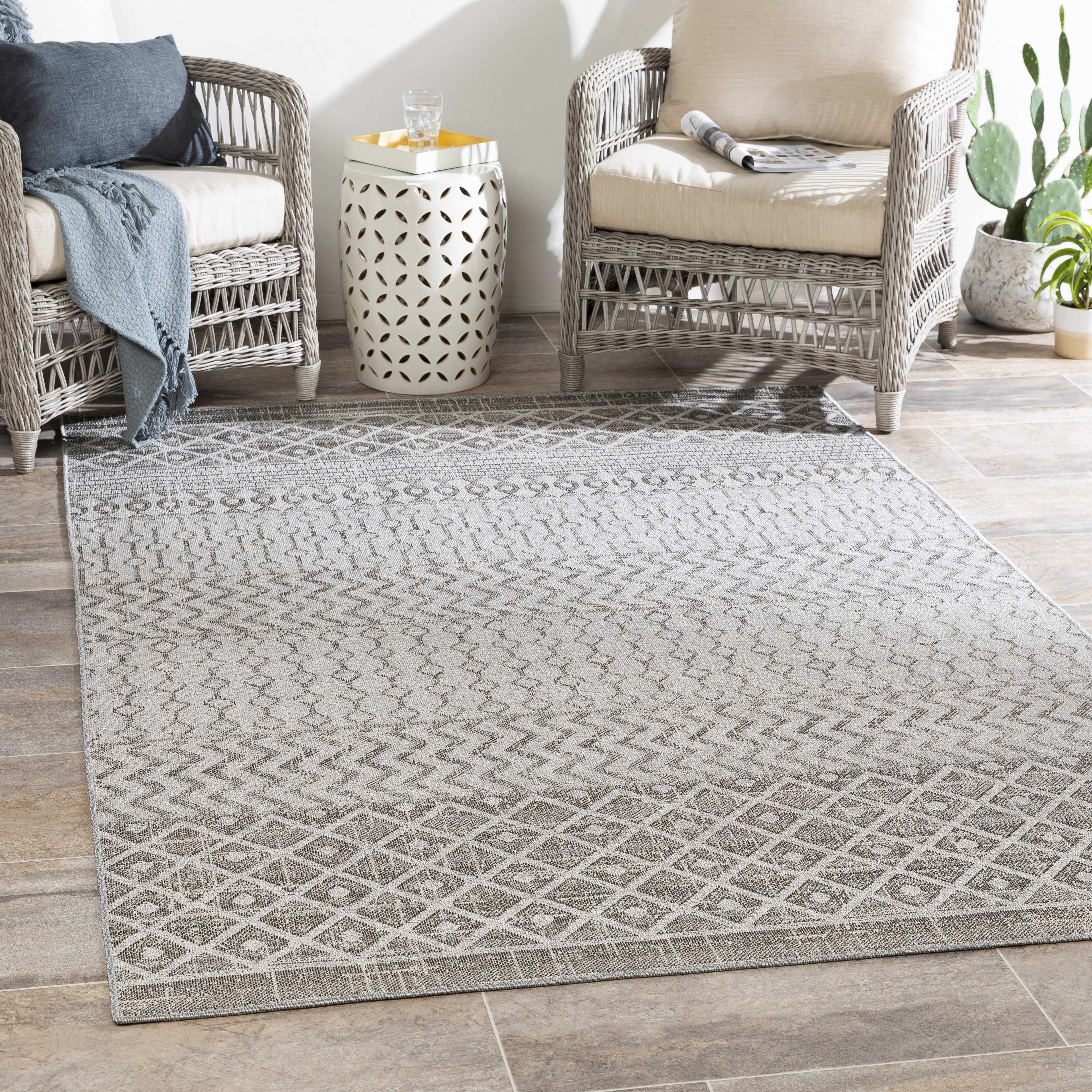 Landis 7'10in x 10'2in Outdoor Area Rug - Hauteloom