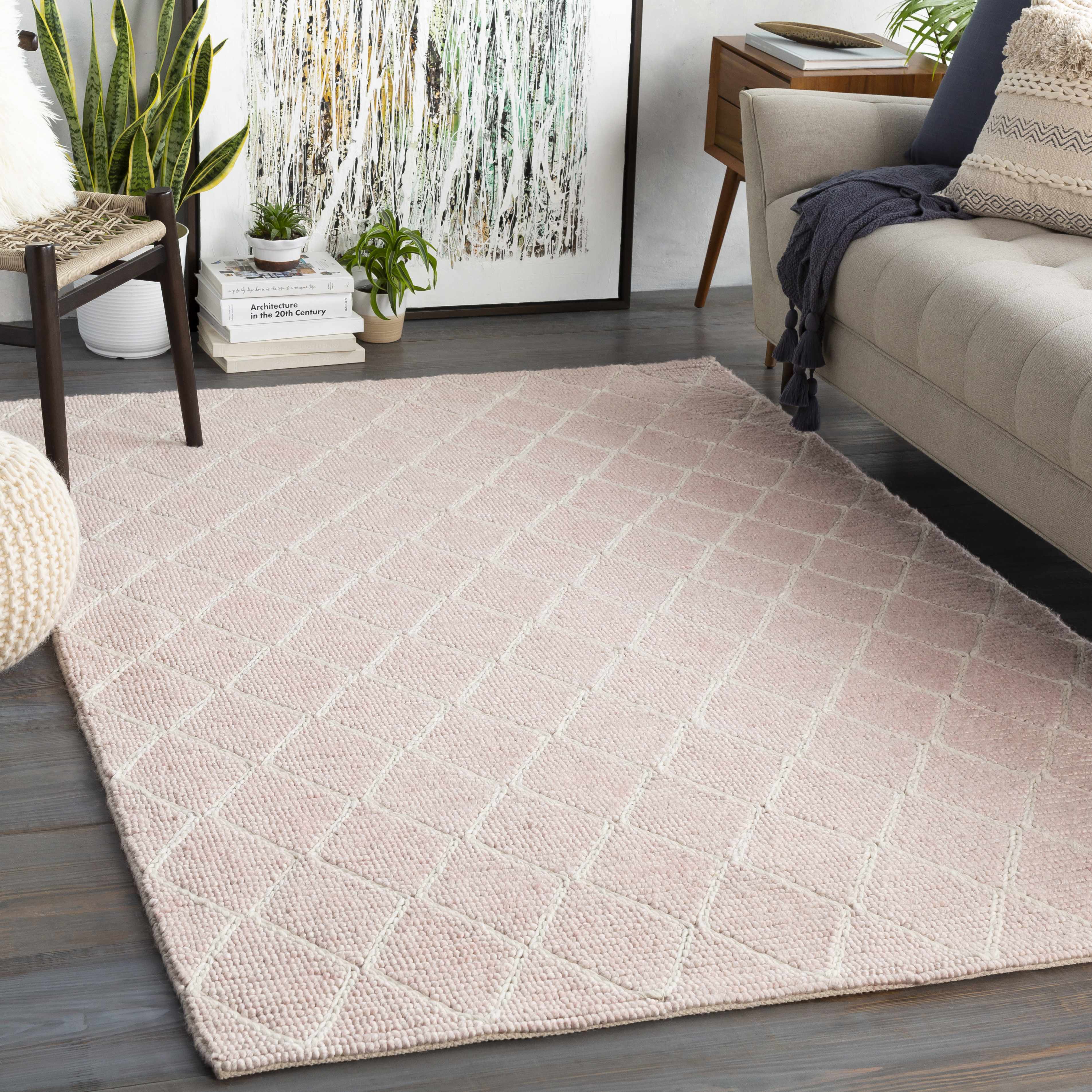 Riceville 8' x 10' Texture Handmade Farmhouse Trellis Area Rug - Hauteloom