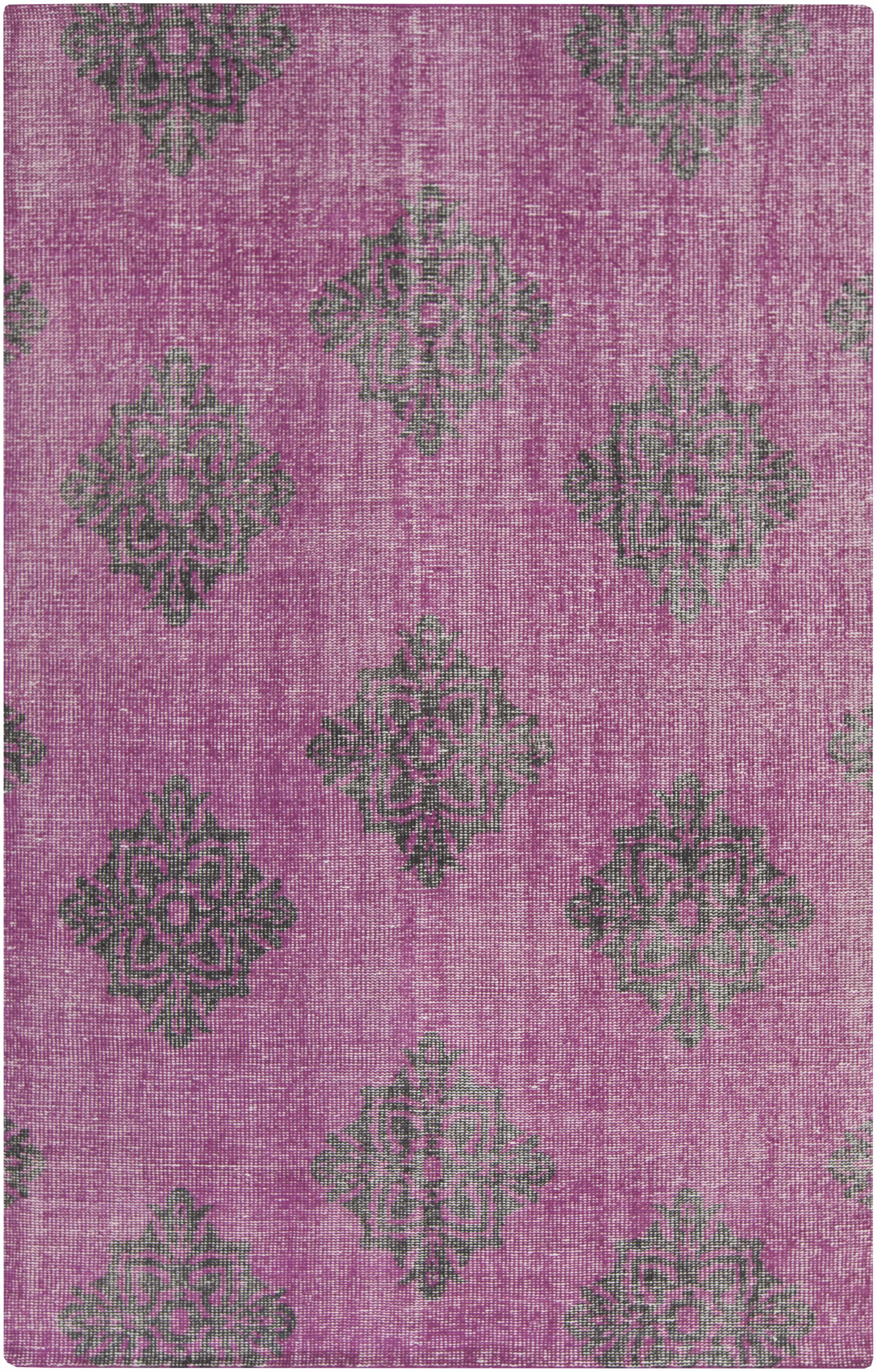 Mina 5'6in x 8'6in Medallions and Damask Handmade Updated Moroccan Wool Area Rug - Hauteloom