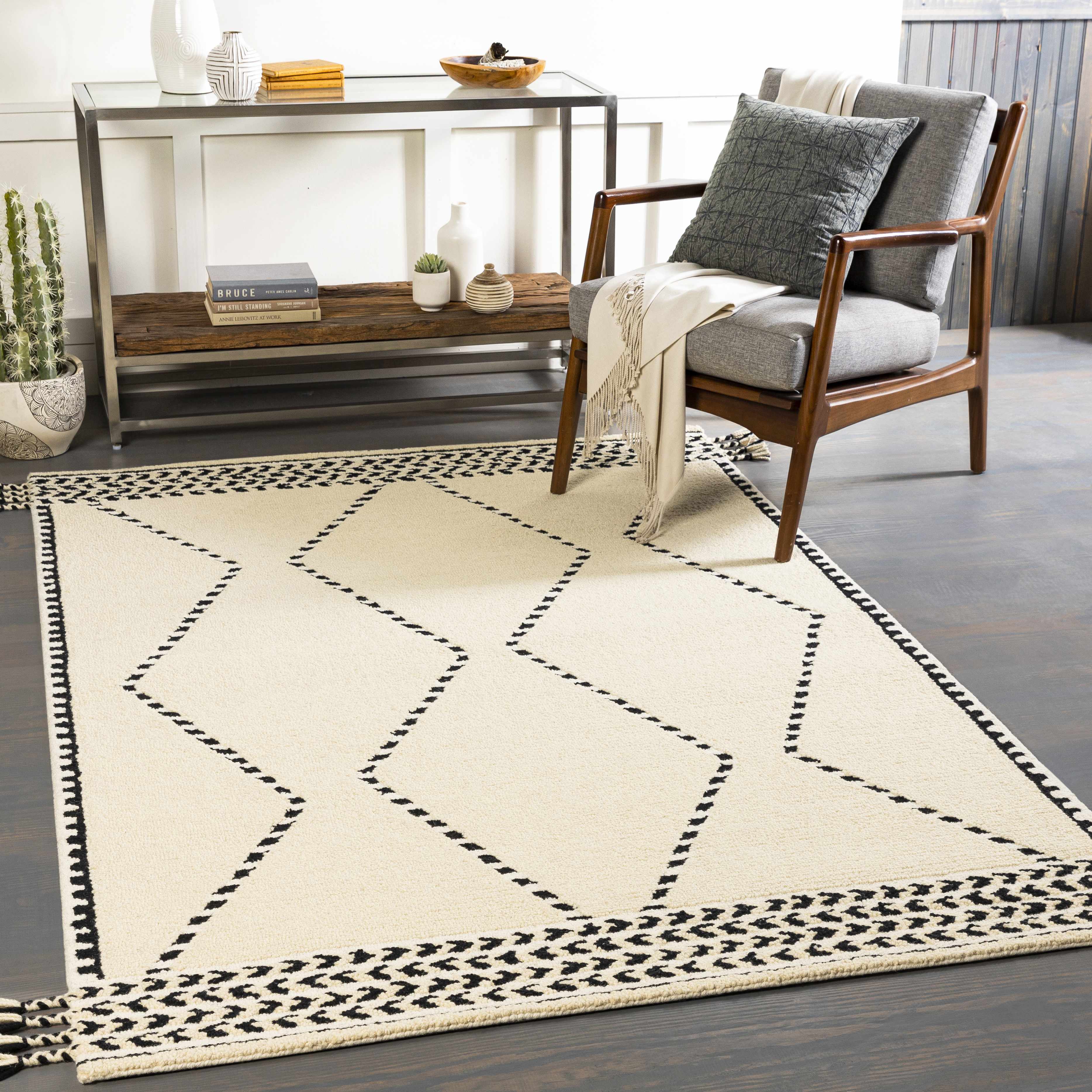Kilmacanoge 8' x 10' Handmade Moroccan Farmhouse Wool Area Rug - Hauteloom